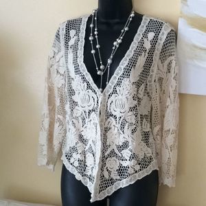 Studio Y Cream Lace Blazer